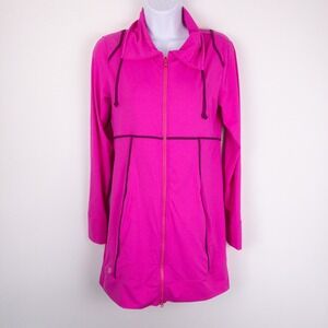 Athleta Spinnaker Sun Long Athletic Jacket Womens S Pink Full Zip